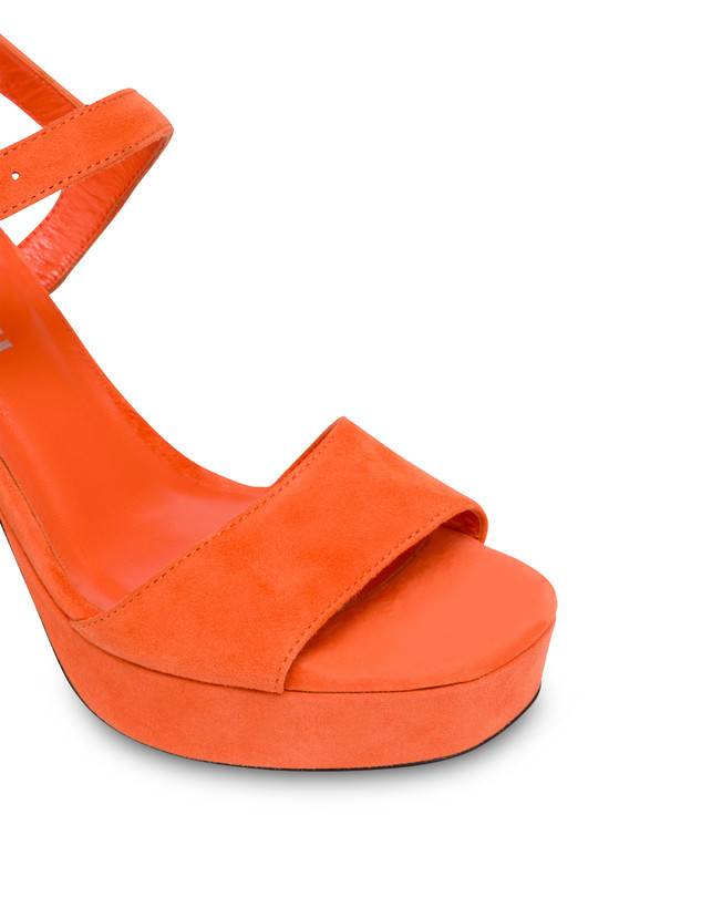 Pollini Sandali Con Plateau In Camoscio Seventy Coral