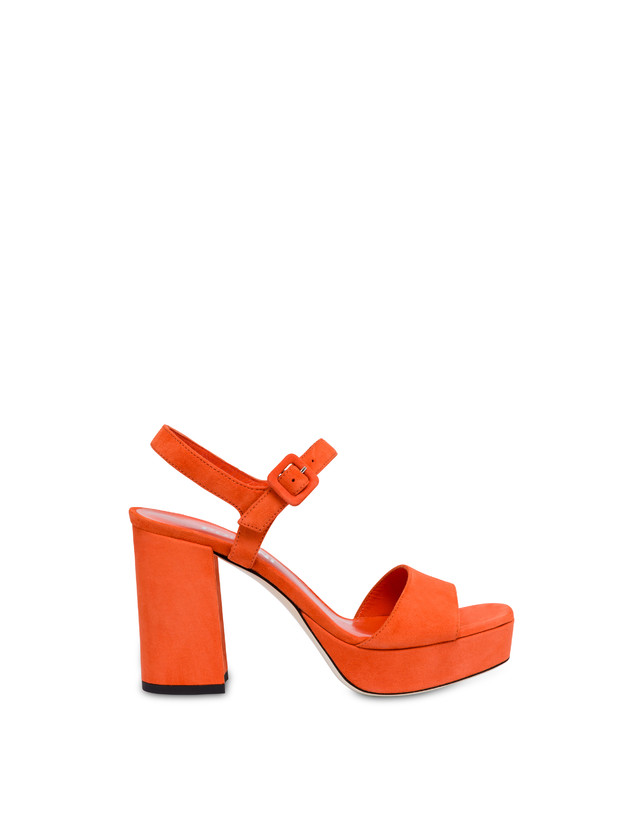 Pollini Sandali Con Plateau In Camoscio Seventy Coral