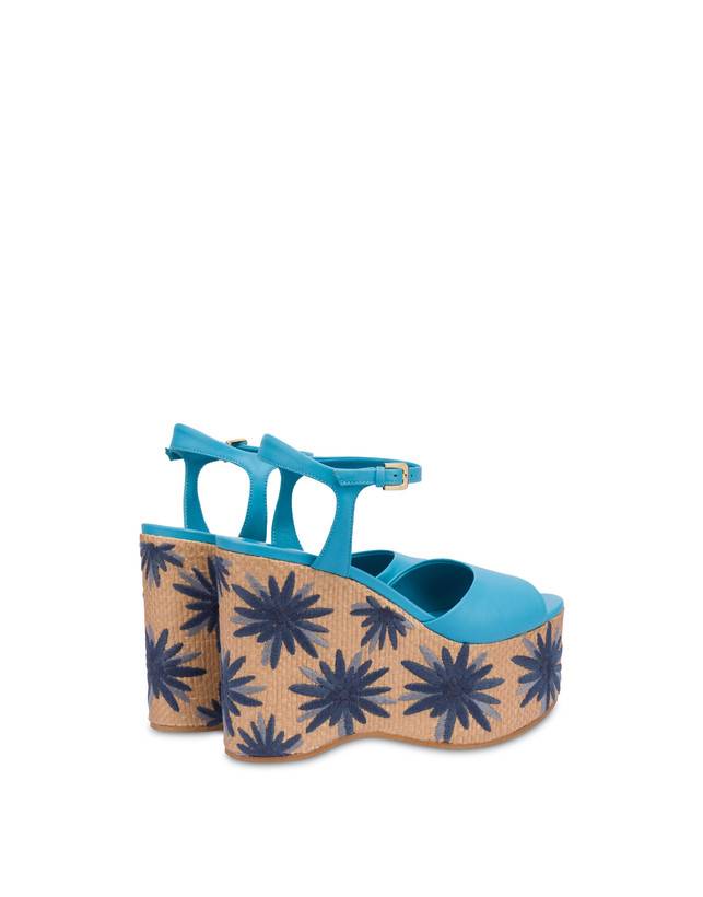 Pollini Sandali Con Zeppa Ricamata Desert Rose Pool/naturale