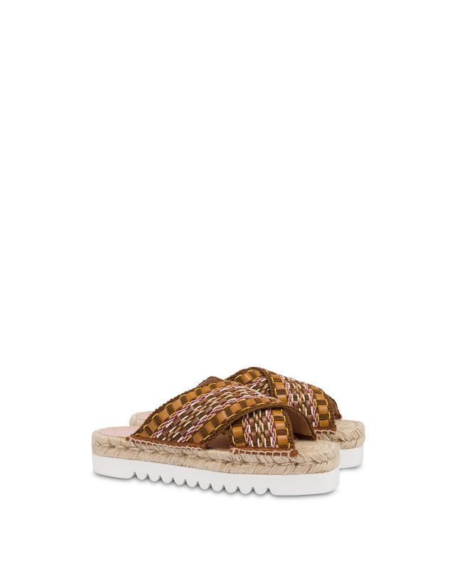 Pollini Sandali Espadrillas In Tessuto Intrecciato Summer Time Wood