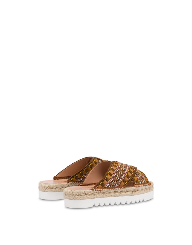 Pollini Sandali Espadrillas In Tessuto Intrecciato Summer Time Wood