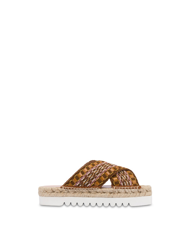Pollini Sandali Espadrillas In Tessuto Intrecciato Summer Time Wood