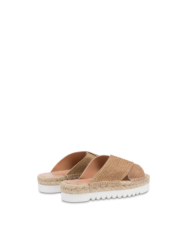 Pollini Sandali Espadrillas In Vitello Stampa Intreccio Summer Time Wood-oro