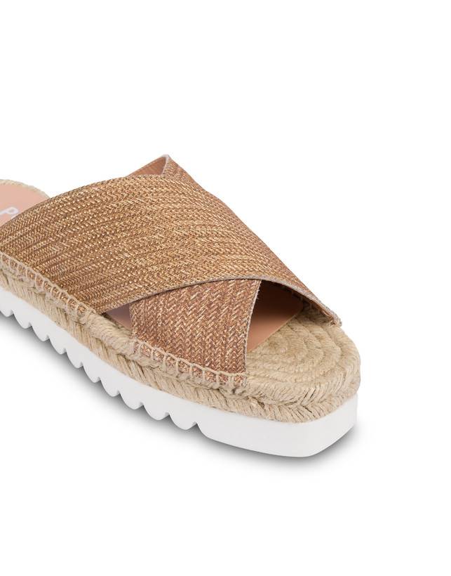 Pollini Sandali Espadrillas In Vitello Stampa Intreccio Summer Time Wood-oro