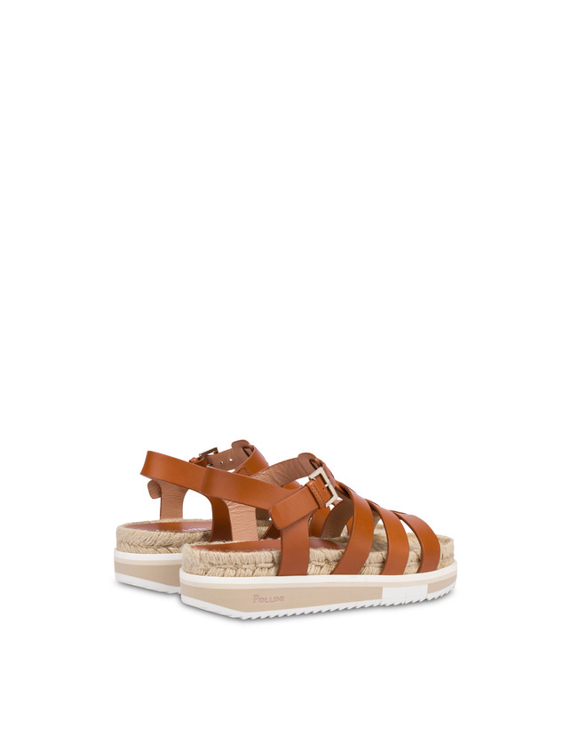 Pollini Sandali Fussbett In Vacchetta Flower Garden Wood