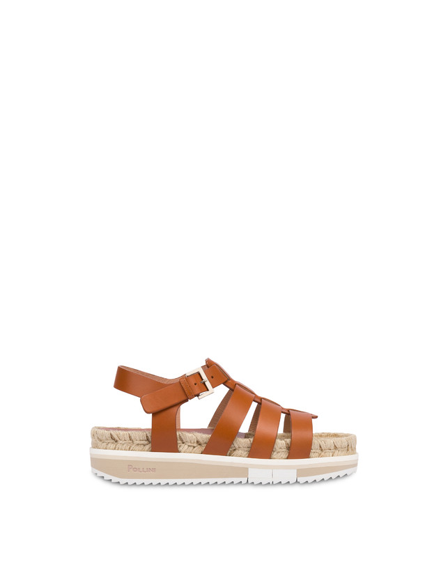 Pollini Sandali Fussbett In Vacchetta Flower Garden Wood