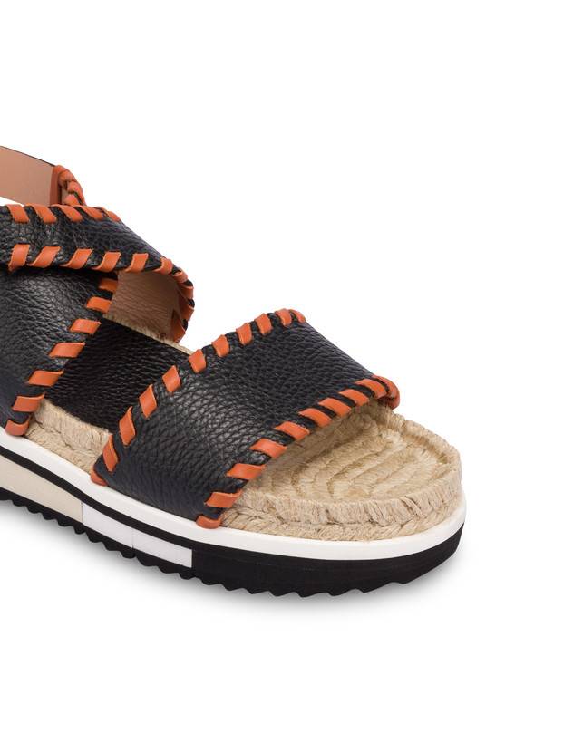 Pollini Sandali Fussbett In Vitello Decorato Flower Garden Nero/wood