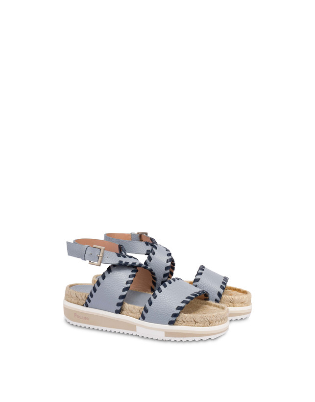 Pollini Sandali Fussbett In Vitello Decorato Flower Garden Sky/navy