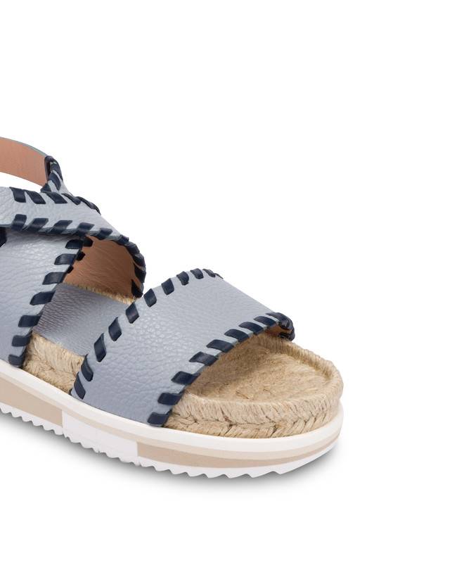 Pollini Sandali Fussbett In Vitello Decorato Flower Garden Sky/navy