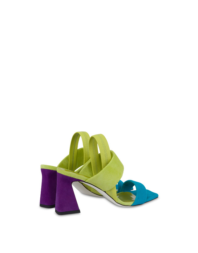 Pollini Sandali In Camoscio Color Explosion Pool/apple/iris