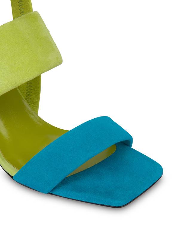 Pollini Sandali In Camoscio Color Explosion Pool/apple/iris