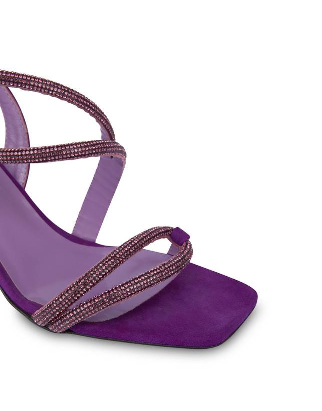 Pollini Sandali In Camoscio Con Strass Bling Bling Iris