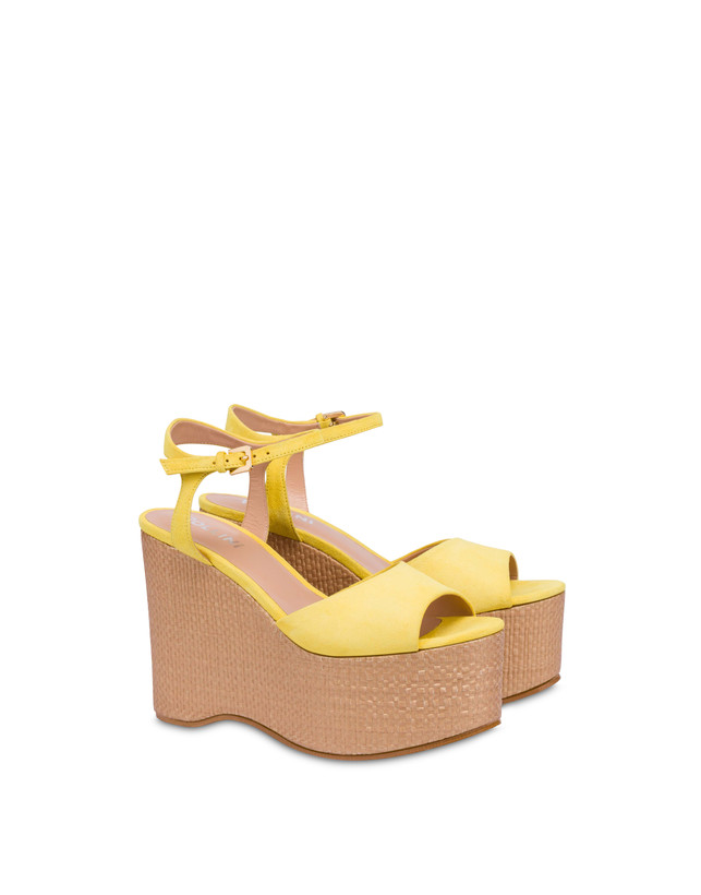 Pollini Sandali In Nappa Con Zeppa Capri Sun/naturale