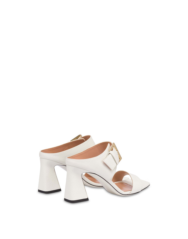 Pollini Sandali In Vitello Bottalato Con Fibbia Ethos Bianco