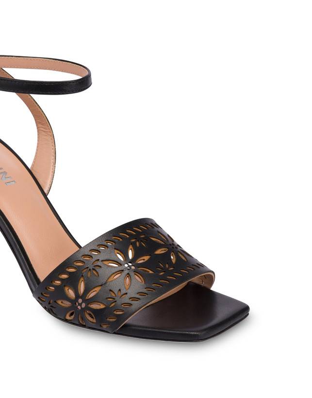 Pollini Sandali In Vitello Con Intagli Desert Rose Nero