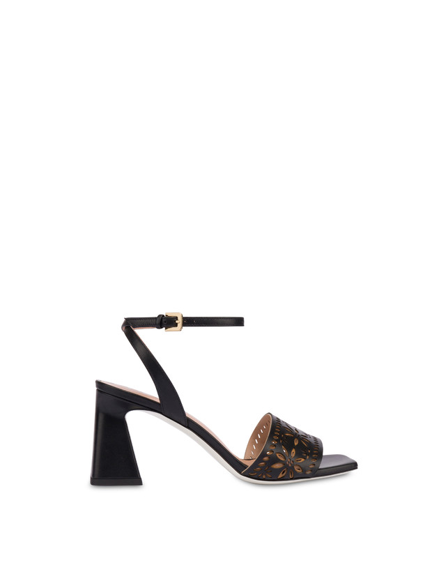 Pollini Sandali In Vitello Con Intagli Desert Rose Nero