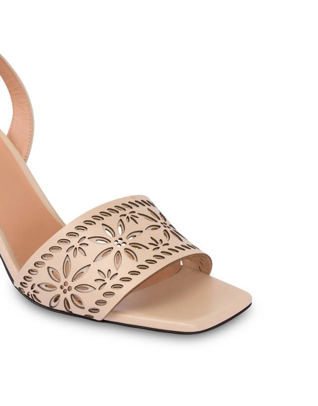 Pollini Sandali In Vitello Con Intagli Desert Rose Sabbia