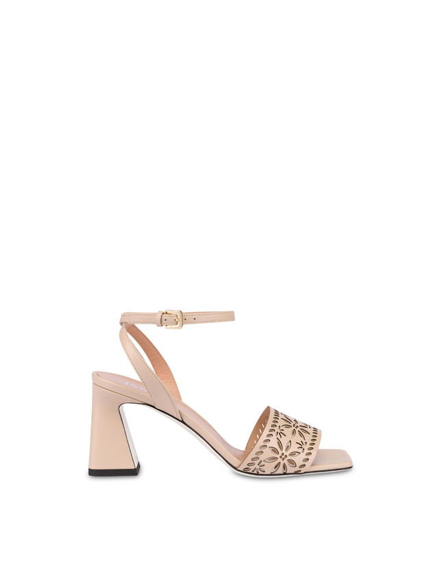 Pollini Sandali In Vitello Con Intagli Desert Rose Sabbia