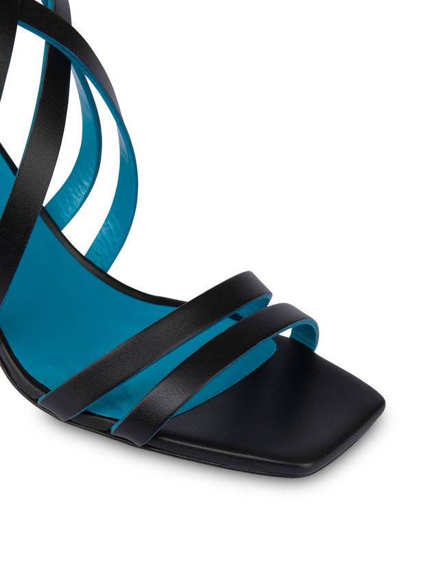 Pollini Sandali In Vitello E Nappa Laminata Incontri Nero/argento