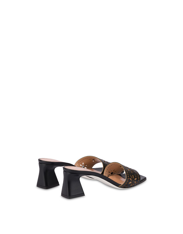 Pollini Sandali In Vitello Laserato Desert Rose Nero