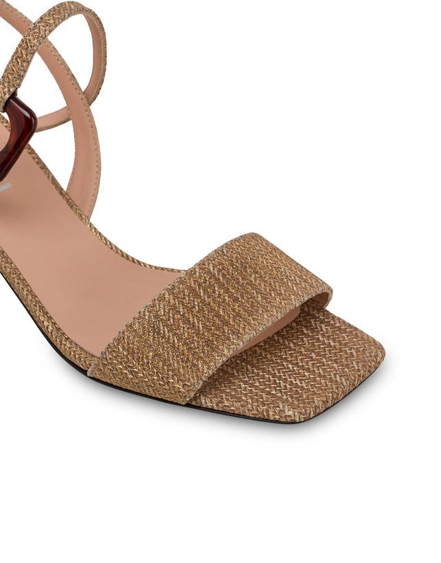 Pollini Sandali In Vitello Stampa Intreccio Between The Lines Wood-oro