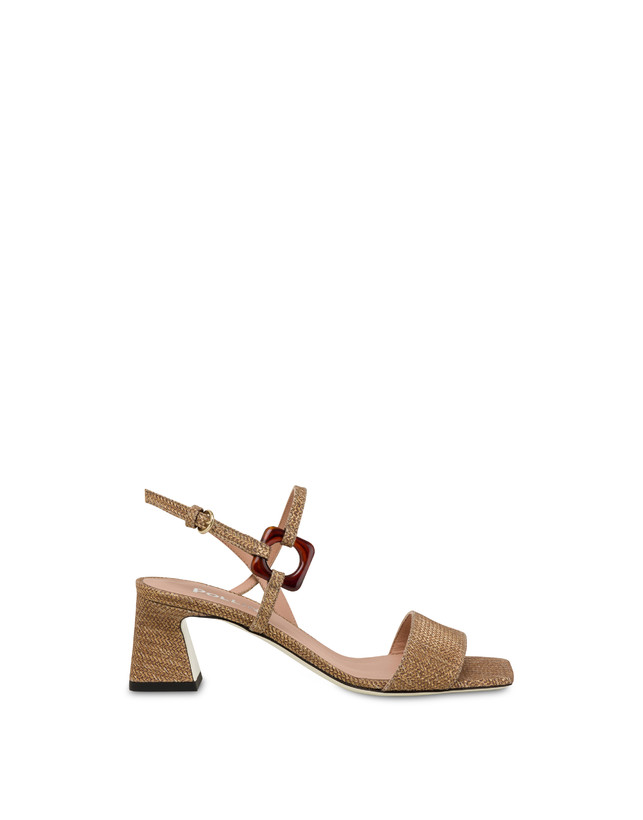 Pollini Sandali In Vitello Stampa Intreccio Between The Lines Wood-oro