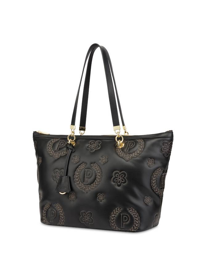 Pollini Shopping Bag Con Manici Intercambiabili Puffy Heritage Nero/nero/nero