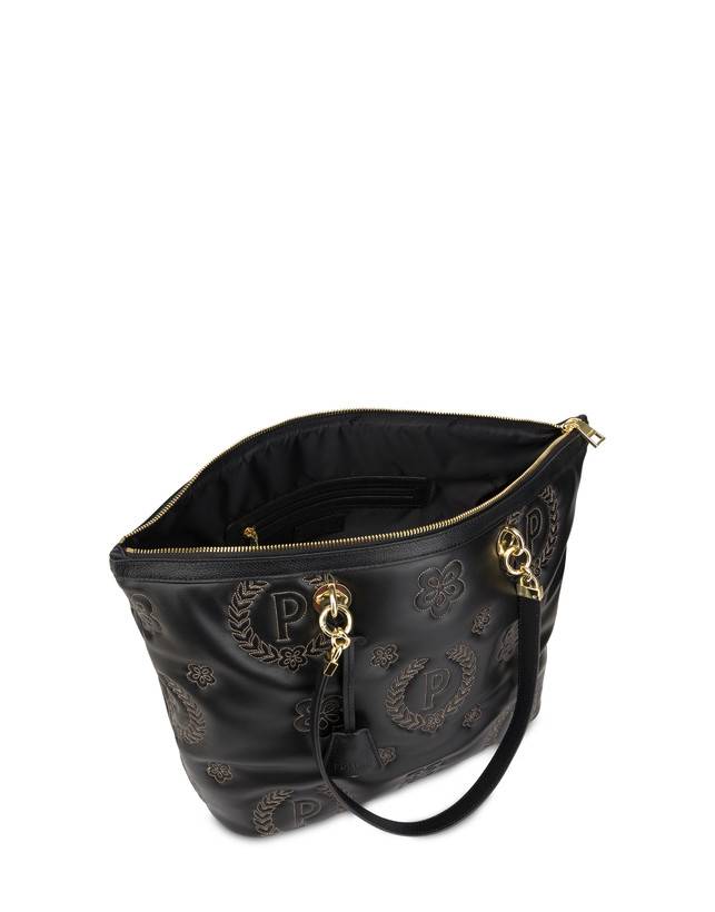 Pollini Shopping Bag Con Manici Intercambiabili Puffy Heritage Nero/nero/nero