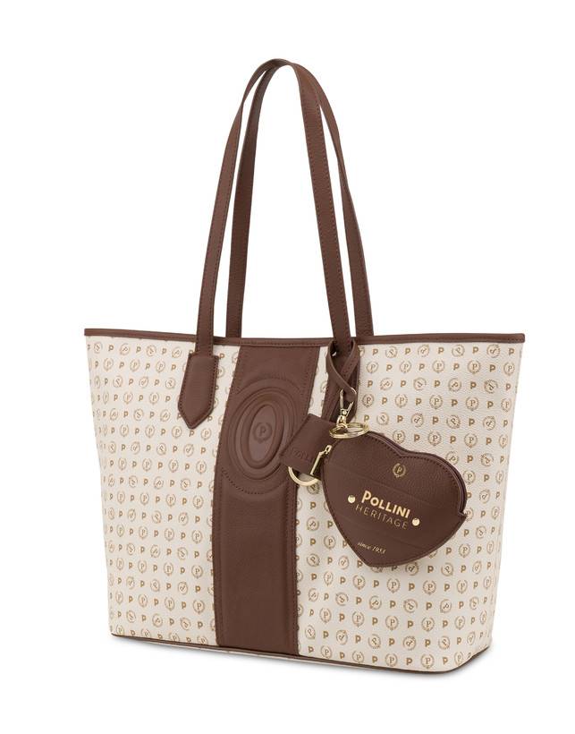 Pollini Shopping Bag Heritage 70th Anniversary Avorio/marrone