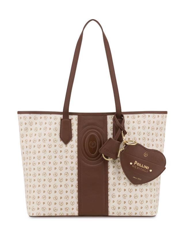 Pollini Shopping Bag Heritage 70th Anniversary Avorio/marrone