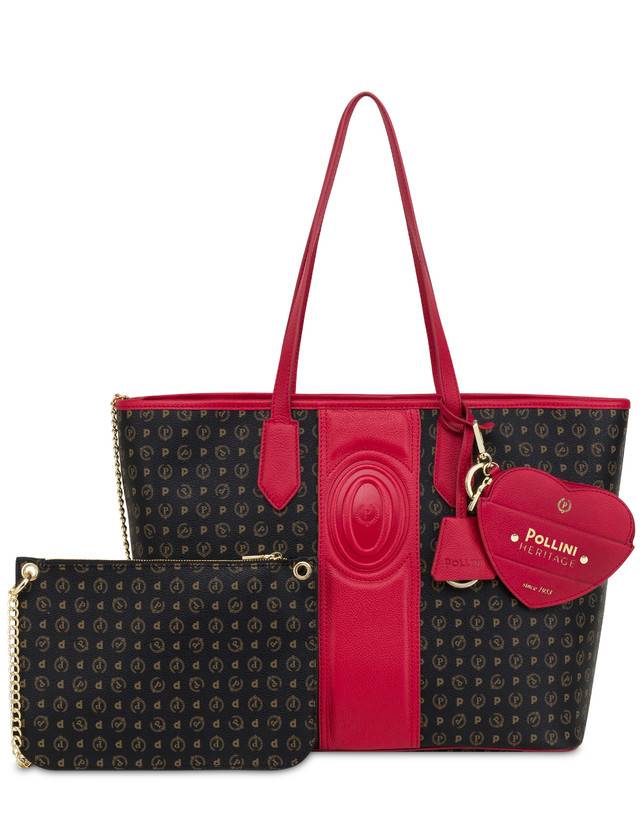 Pollini Shopping Bag Heritage 70th Anniversary Nero/rosso