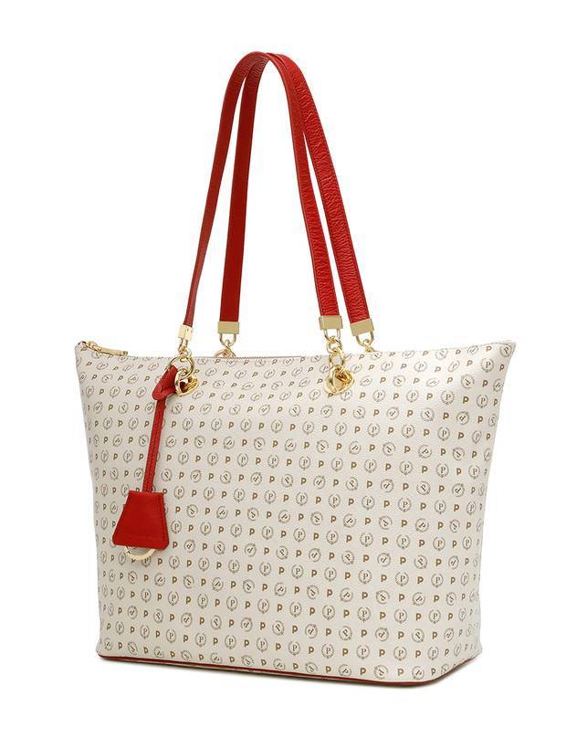 Pollini Shopping Bag Heritage Logo Classic Avorio/lacca