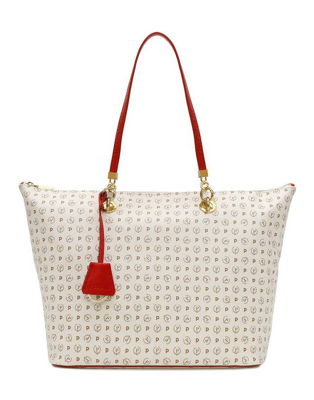 Pollini Shopping Bag Heritage Logo Classic Avorio/lacca