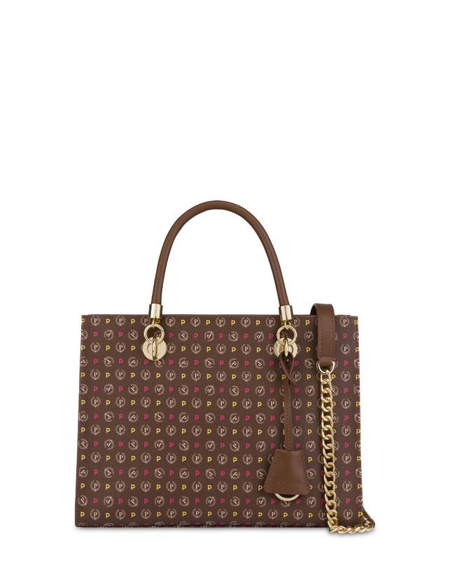 Pollini Shopping Bag Heritage Logo Classic Multicolor/marrone