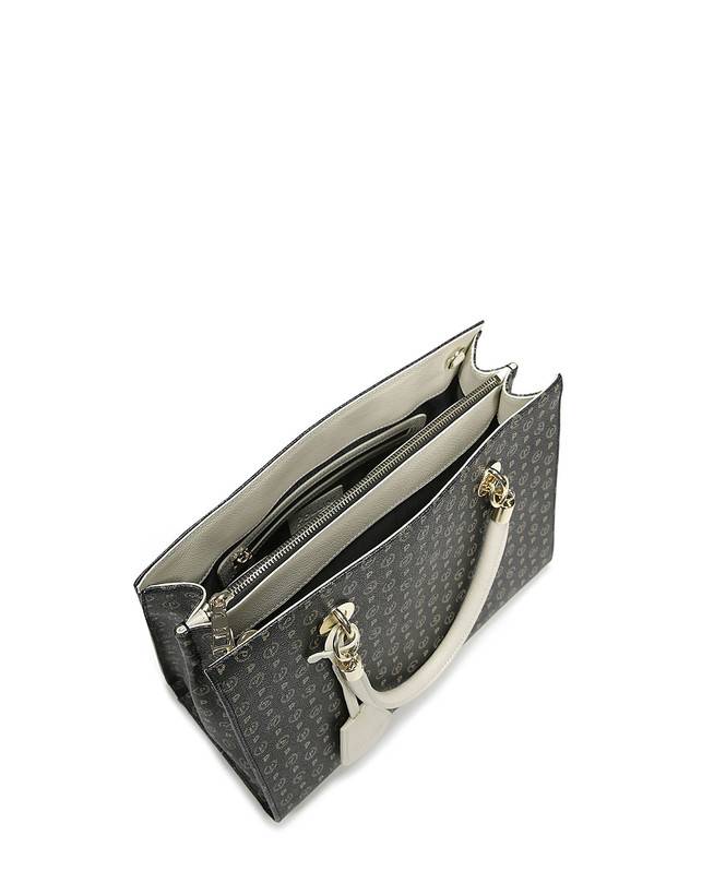 Pollini Shopping Bag Heritage Logo Classic Nero/avorio