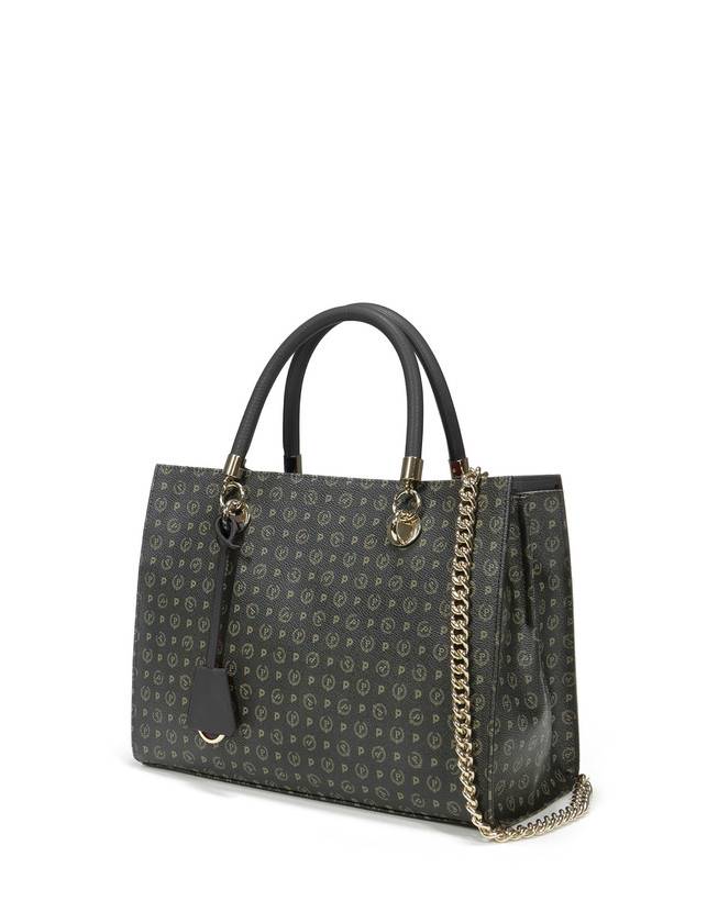 Pollini Shopping Bag Heritage Logo Classic Nero/nero