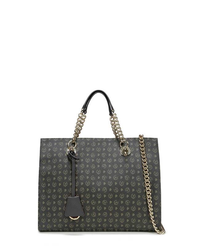 Pollini Shopping Bag Heritage Logo Classic Nero/nero