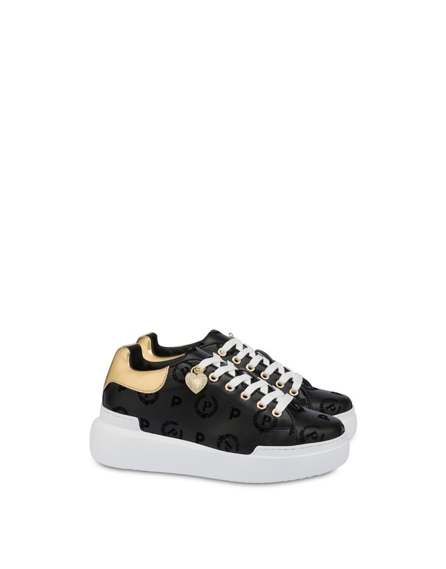 Pollini Sneakers Con Charm Heritage Flock Nero/nero