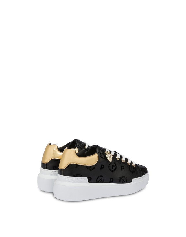 Pollini Sneakers Con Charm Heritage Flock Nero/nero