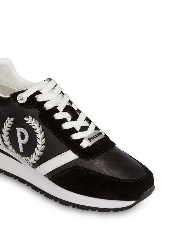 Pollini Sneakers Con Dettagli Laminati Speedy Nero/nero/bianco/argento