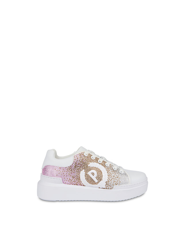 Pollini Sneakers Con Strass Degradé Bling Carrie Bianco/bianco