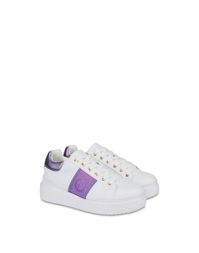 Pollini Sneakers Con Strass Diamond Carrie Bianco/iris