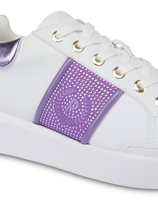 Pollini Sneakers Con Strass Diamond Carrie Bianco/iris