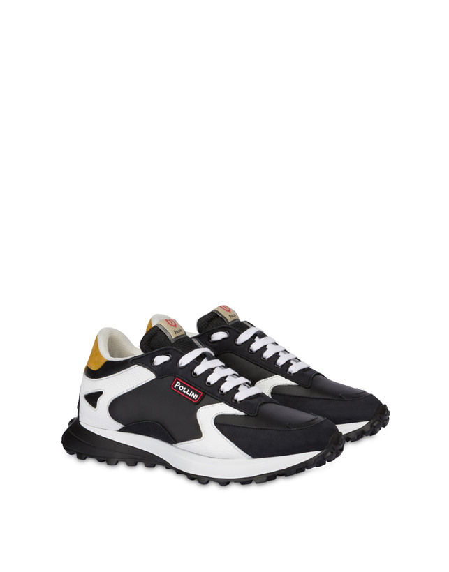 Pollini Sneakers Con Suola Chunky Bold Running Nero/nero/bianco/nero/senape