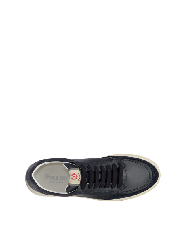 Pollini Sneakers In Vitello E Crosta Bourton Blu/blu/blu