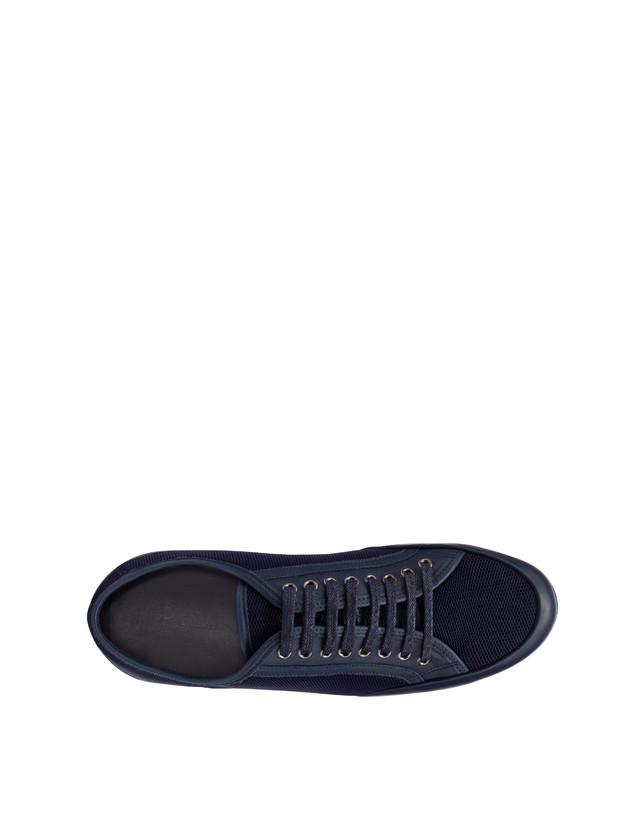 Pollini Sneakers In Vitello E Rete Sporty Driver Blu/blu/blu