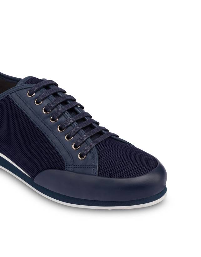 Pollini Sneakers In Vitello E Rete Sporty Driver Blu/blu/blu