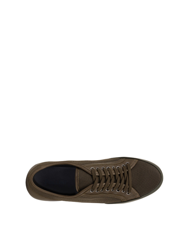 Pollini Sneakers In Vitello E Rete Sporty Driver Militare/militare/militare