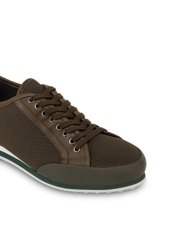 Pollini Sneakers In Vitello E Rete Sporty Driver Militare/militare/militare