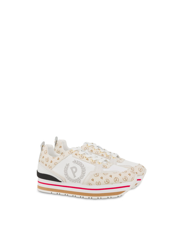Pollini Sneakers In Vitello Heritage Forever Avorio/avorio/bianco